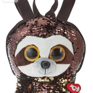 TY kids dangler sloth backpack with bonus sloth
